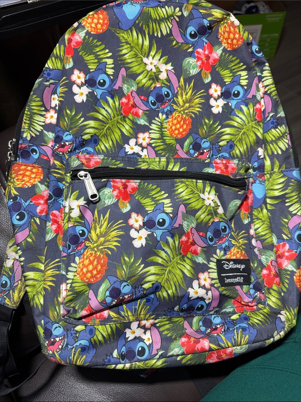 Loungefly Disney Stitch Pineapple Tropical Print Backpack - Blue, Green, Yellow